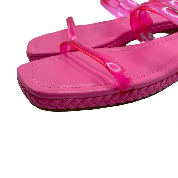 Nordstrom BP Viola Braided Flat Slide Sandals in Barbie Pink Size 8 - Picture 5 of 10